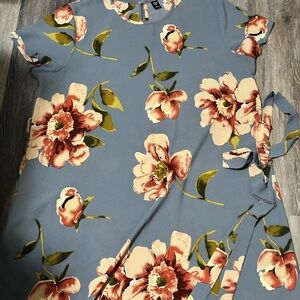 SHEIN Pink and Cream Blouse with Peter Pan Collar and Tie Front